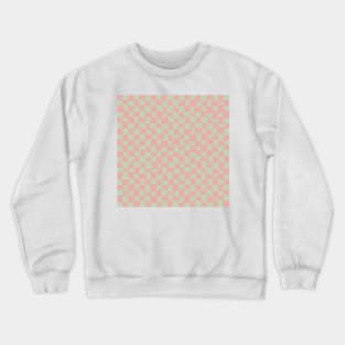 Warped Checkerboard, Pink and Green Crewneck Sweatshirt